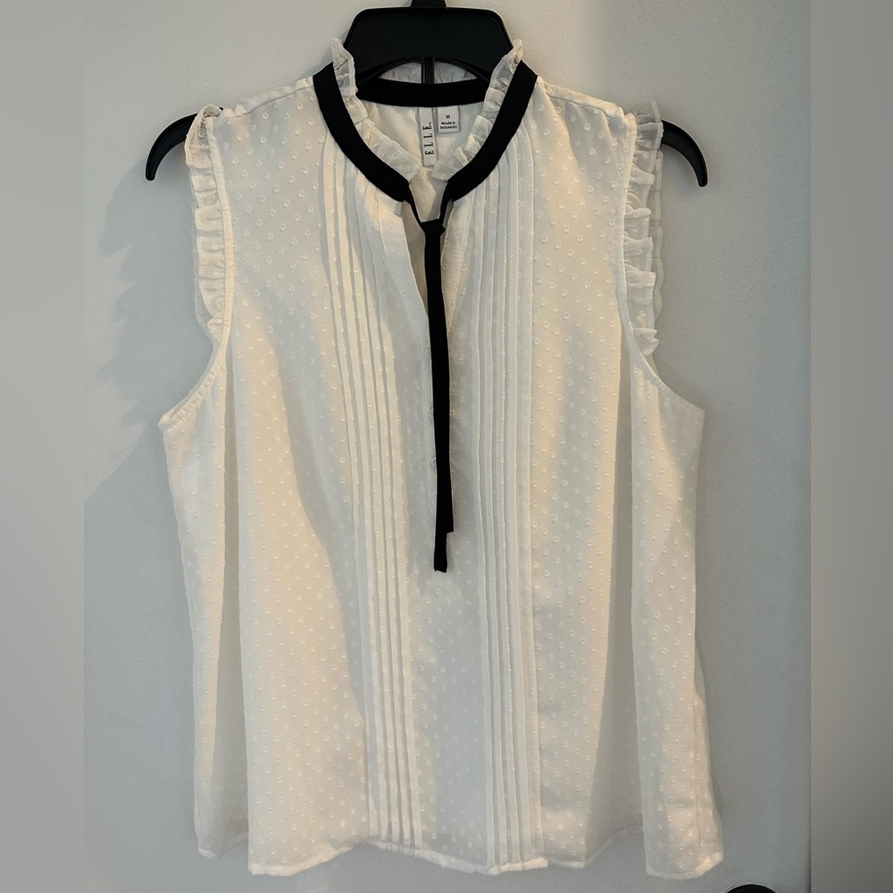 Elle tie neck sleeveless blouse